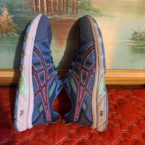 ASICS Gel-Venture 7 Running Shoes Blue Pink Womens Sz 11 - Picture 7 of 10